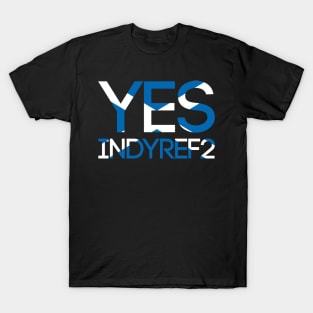 YES INDYREF2, Pro Scottish Independence Saltire Flag Text Slogan T-Shirt